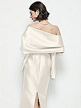 Rear View Thumbnail - Ivory Satin Wrap Stole