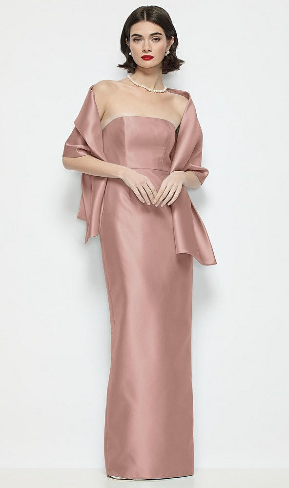 Front View - Neu Nude Satin Wrap Stole