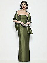 Front View Thumbnail - Olive Green Satin Wrap Stole