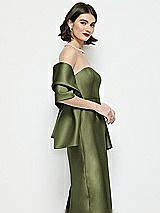 Side View Thumbnail - Olive Green Satin Wrap Stole