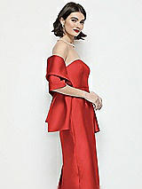 Side View Thumbnail - Poppy Red Satin Wrap Stole