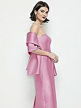 Side View Thumbnail - Powder Pink Satin Wrap Stole