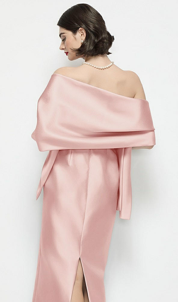 Back View - Rose Satin Wrap Stole