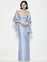 Front View Thumbnail - Sky Blue Satin Wrap Stole