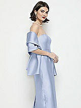 Side View Thumbnail - Sky Blue Satin Wrap Stole