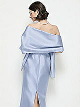 Rear View Thumbnail - Sky Blue Satin Wrap Stole