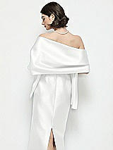 Rear View Thumbnail - White Satin Wrap Stole