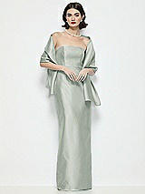 Front View Thumbnail - Willow Green Satin Wrap Stole