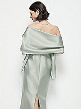 Rear View Thumbnail - Willow Green Satin Wrap Stole