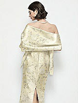 Rear View Thumbnail - Butter Yellow Floral Floral Satin Wrap Stole