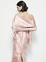 Rear View Thumbnail - Bow And Blossom Print Floral Satin Wrap Stole