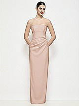 Front View Thumbnail - Cameo Strapless Asymmertical Drop Waist Corset Maxi Dress with Column Skirt