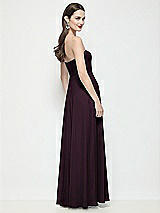 Rear View Thumbnail - Deep Plum Strapless Chiffon Maxi Dress with Soft Circle Skirt