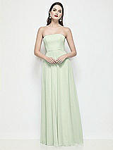 Front View Thumbnail - Mint Green Strapless Chiffon Maxi Dress with Soft Circle Skirt