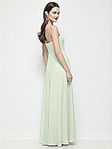 Rear View Thumbnail - Mint Green Strapless Chiffon Maxi Dress with Soft Circle Skirt