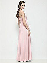 Rear View Thumbnail - Ballet Pink Strapless Chiffon Maxi Dress with Soft Circle Skirt