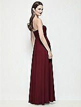 Rear View Thumbnail - Cabernet Strapless Chiffon Maxi Dress with Soft Circle Skirt