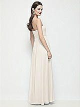 Rear View Thumbnail - Ivory Strapless Chiffon Maxi Dress with Soft Circle Skirt