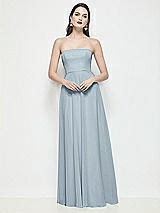 Front View Thumbnail - Mist Strapless Chiffon Maxi Dress with Soft Circle Skirt