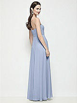 Rear View Thumbnail - Sky Blue Strapless Chiffon Maxi Dress with Soft Circle Skirt