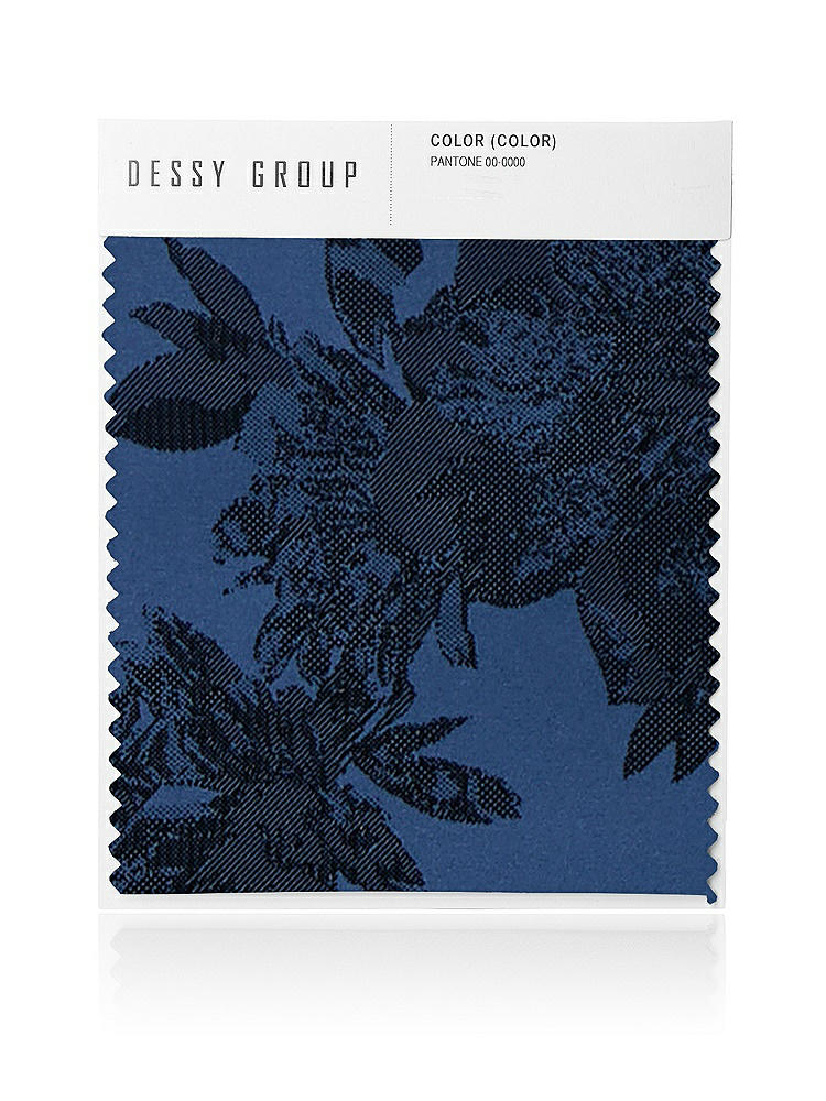 Front View - Soft Navy / Black Flocked Floral Satin Twill Swatches