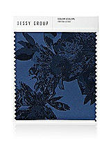 Front View Thumbnail - Soft Navy / Black Flocked Floral Satin Twill Swatches