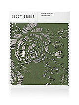 Front View Thumbnail - Olive / Gold Embossed Gilt Floral Satin Twill Swatches