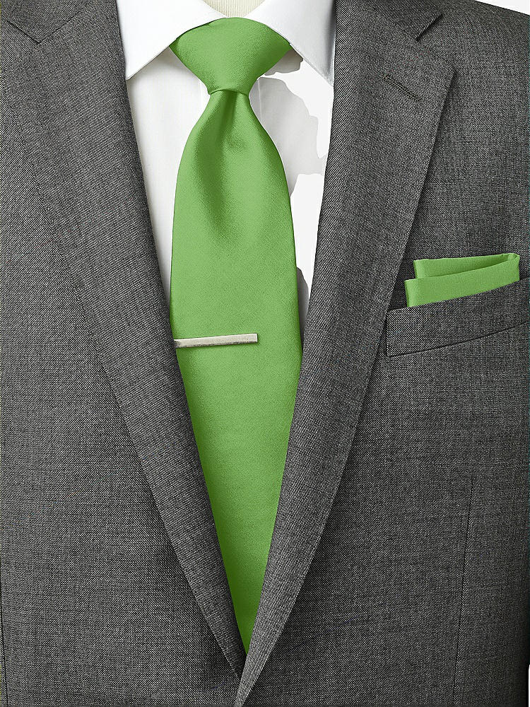 Back View - Appletini Peau de Soie Pocket Squares by After Six