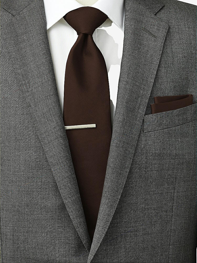 Back View - Brownie Peau de Soie Pocket Squares by After Six