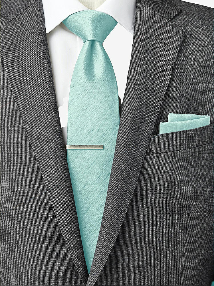 Back View - Seaside Dupioni Pocket Squares by After Six