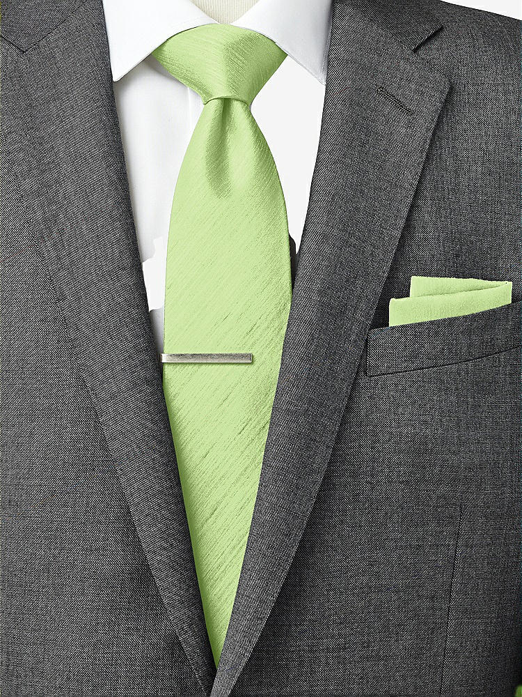 Back View - Pistachio Dupioni Pocket Squares by After Six