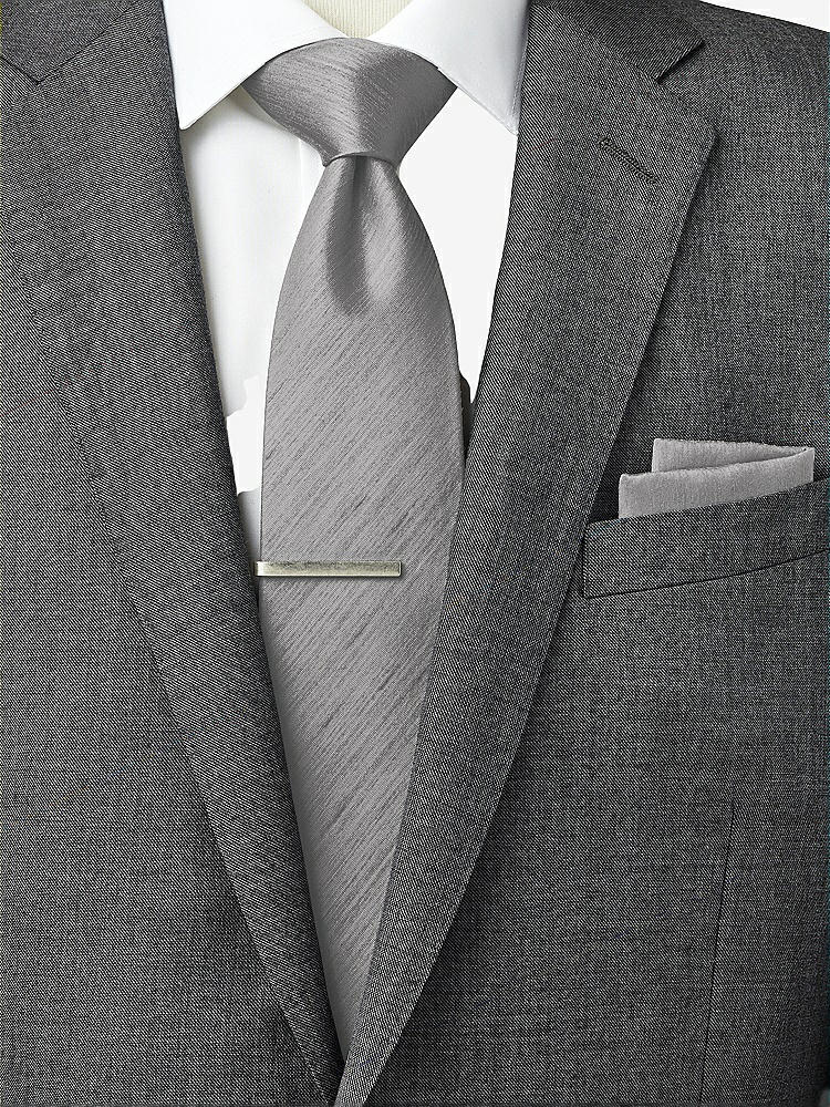 Back View - Quarry Dupioni Pocket Squares by After Six