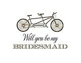Front View Thumbnail - Antique Gold & Aubergine Will You Be My Bridesmaid Card - Bike