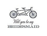 Front View Thumbnail - Blue Steel & Aubergine Will You Be My Bridesmaid Card - Bike