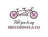 Front View Thumbnail - Cerise & Aubergine Will You Be My Bridesmaid Card - Bike