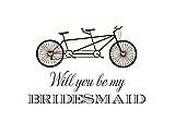 Front View Thumbnail - Cinnamon & Aubergine Will You Be My Bridesmaid Card - Bike