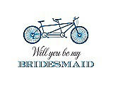 Front View Thumbnail - Cerulean & Aubergine Will You Be My Bridesmaid Card - Bike
