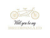 Front View Thumbnail - Corn Silk & Aubergine Will You Be My Bridesmaid Card - Bike