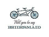 Front View Thumbnail - Peacock Teal & Aubergine Will You Be My Bridesmaid Card - Bike
