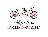 Front View Thumbnail - Spanish Rose & Aubergine Will You Be My Bridesmaid Card - Bike