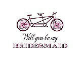 Front View Thumbnail - Watermelon & Aubergine Will You Be My Bridesmaid Card - Bike