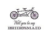 Front View Thumbnail - African Violet & Aubergine Will You Be My Bridesmaid Card - Bike