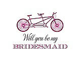 Front View Thumbnail - American Beauty & Aubergine Will You Be My Bridesmaid Card - Bike