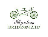 Front View Thumbnail - Appletini & Aubergine Will You Be My Bridesmaid Card - Bike