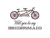 Front View Thumbnail - Burgundy & Aubergine Will You Be My Bridesmaid Card - Bike