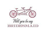 Front View Thumbnail - Carnation & Aubergine Will You Be My Bridesmaid Card - Bike