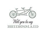 Front View Thumbnail - Celadon & Aubergine Will You Be My Bridesmaid Card - Bike