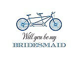Front View Thumbnail - Cornflower & Aubergine Will You Be My Bridesmaid Card - Bike