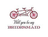 Front View Thumbnail - Pantone Honeysuckle & Aubergine Will You Be My Bridesmaid Card - Bike