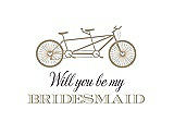 Front View Thumbnail - Champagne & Aubergine Will You Be My Bridesmaid Card - Bike